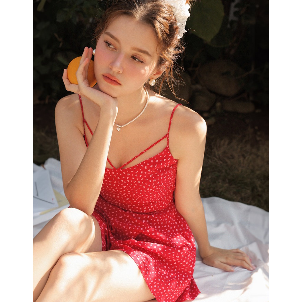 Front Cut Out Floral Printed Cami Jumpsuit