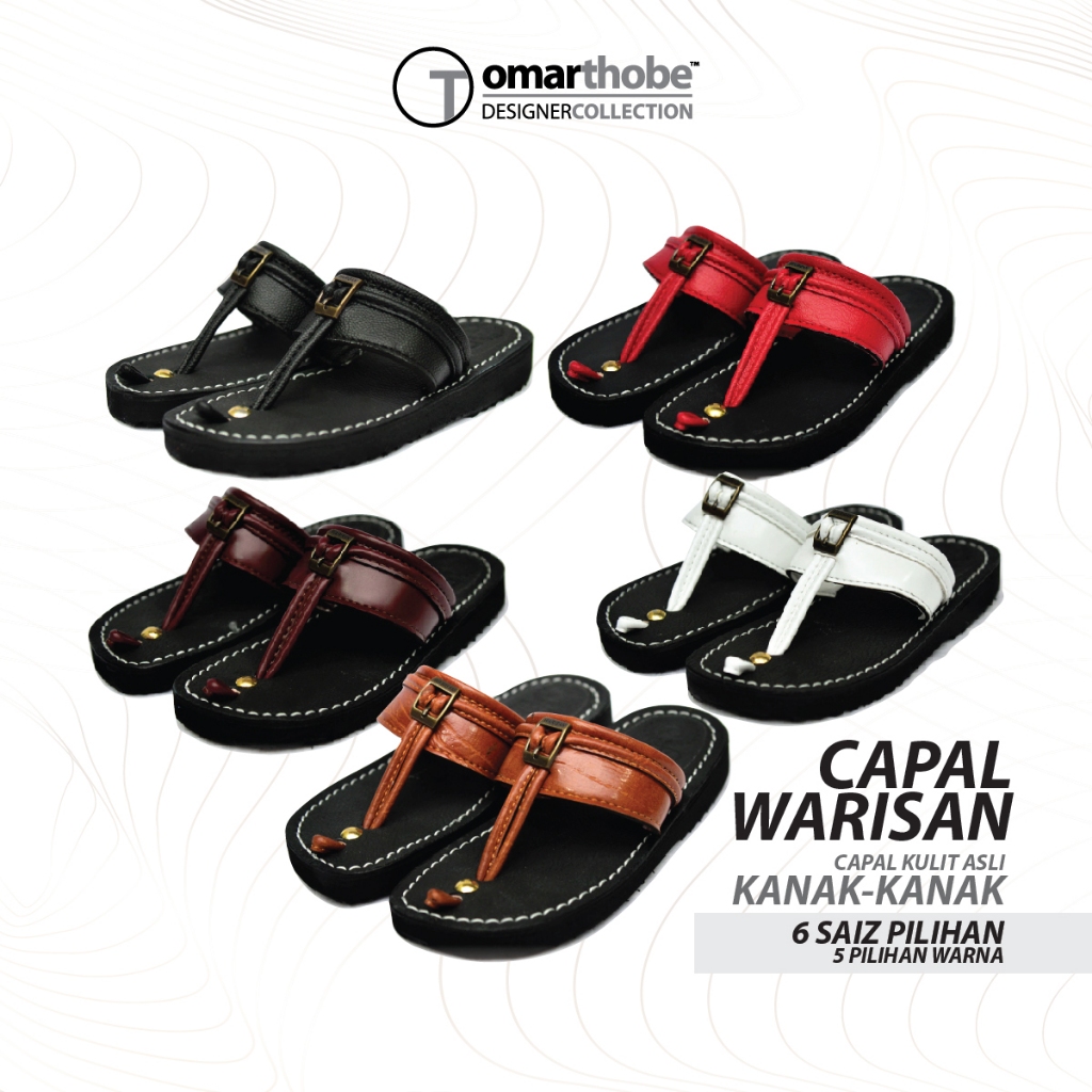 CAPAL WARISAN ASLI KULIT 100% DEWASA & KANAK2 | Kulit Asli 5 Pilihan Warna [Best Deal]