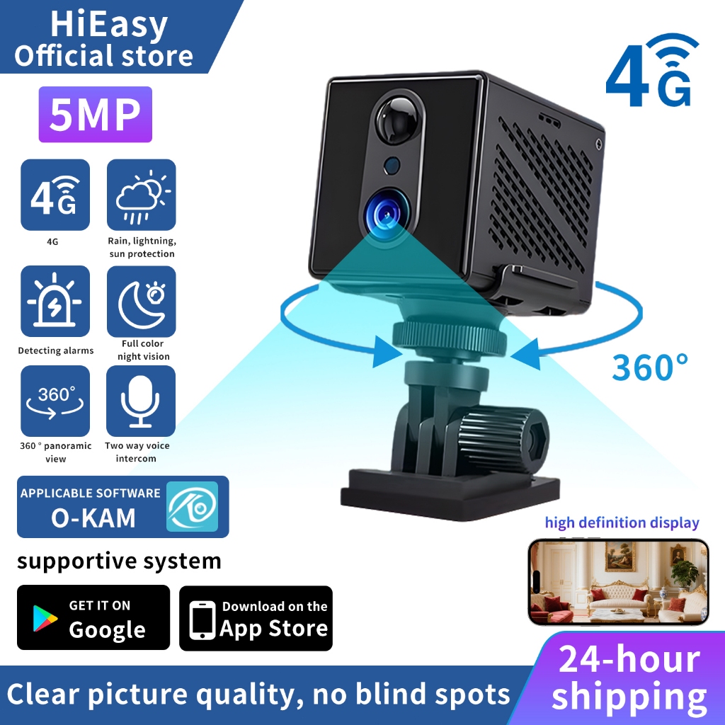 O-KAM 4G Mini Camera 5MP Built-in Battery Remote Viewing Vehicle Monitoring No Plug-in Long Battery Life Portable DV