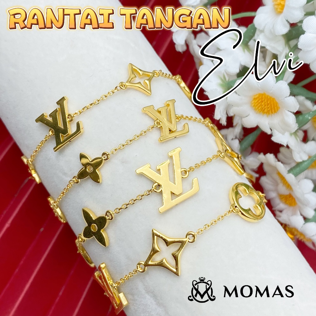 MOMAS RANTAI TANGAN ELVI 5D Emas 916 Tulen Rantai Tangan Emas 916 Rantai Tangan Emas 916 Tulen Emas 916