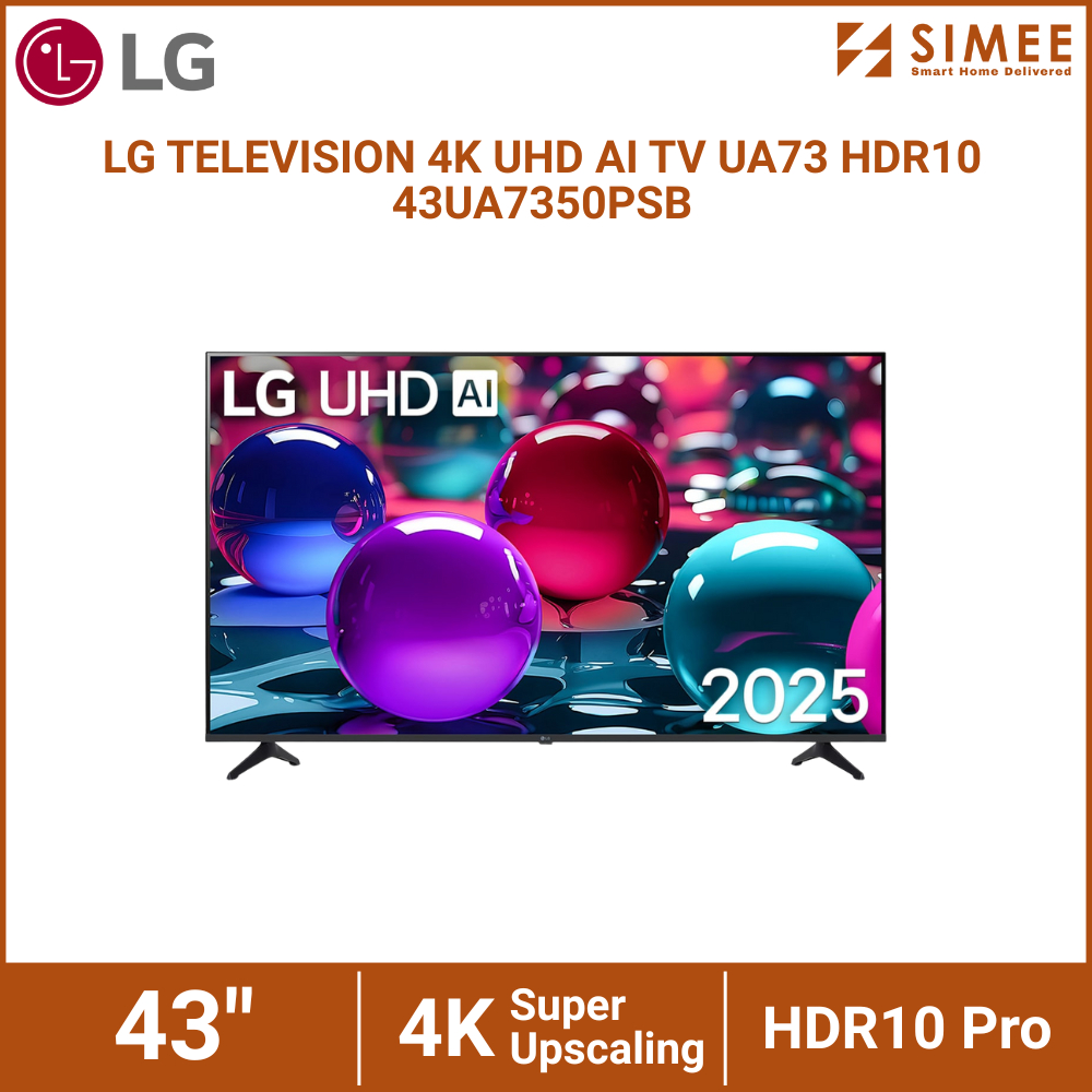 LG TELEVISION SMART 4K UHD LED AI TV UA73 HDR10 43UA7350PSB