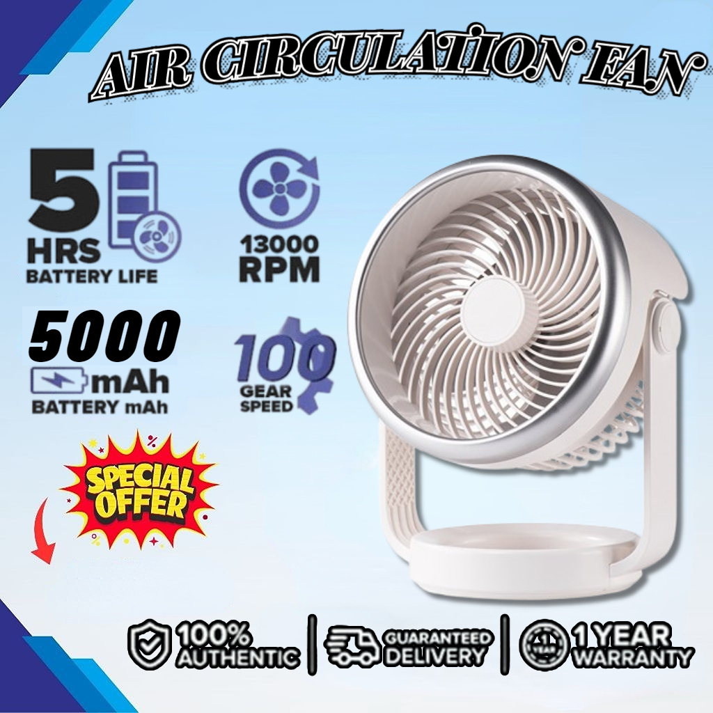 【Strong Wind & Silent】Air Circulating Fan Table Fan Desk Fan  Home Office Power Saving