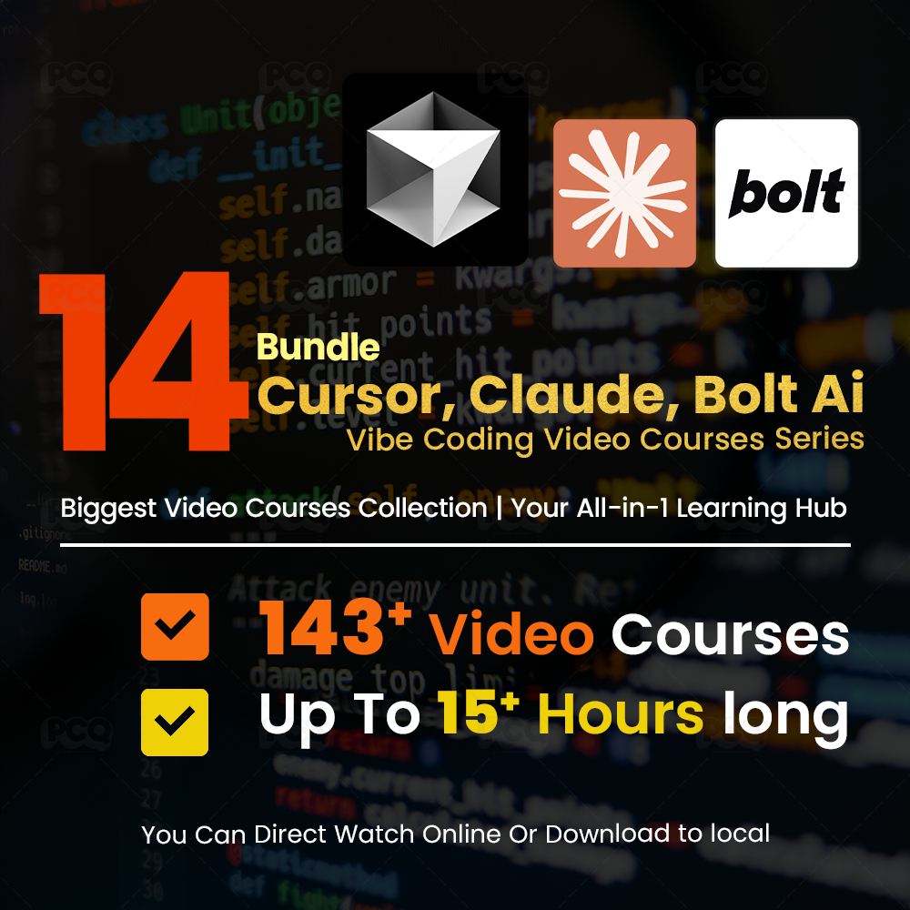 Vibe Coding Video Courses Bundle - 14 Vibe Coding- Cursor, Claude, Bolt Ai | Learn Ai Vibe Coding Video Courses Bundle