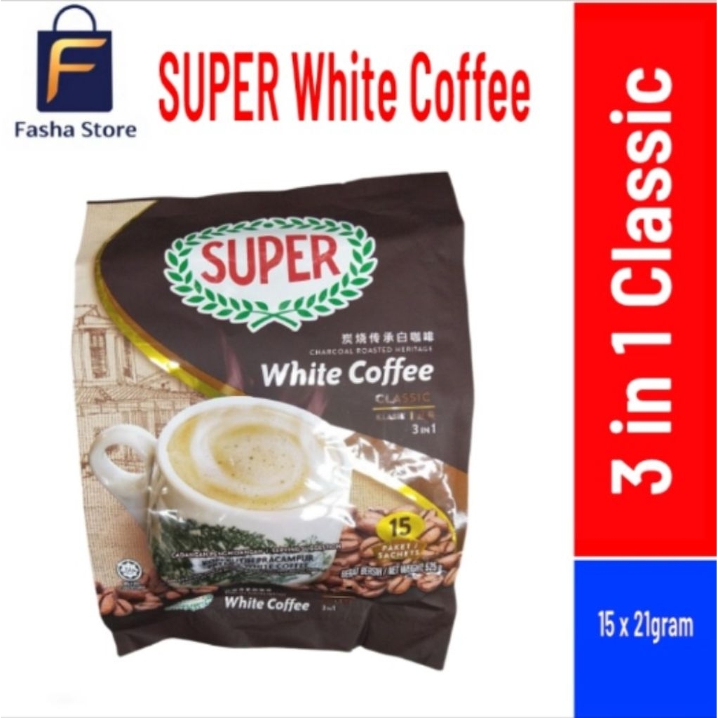 SUPER instant 3 in 1 Classic White Coffee ( 21gram x 15 sachet)