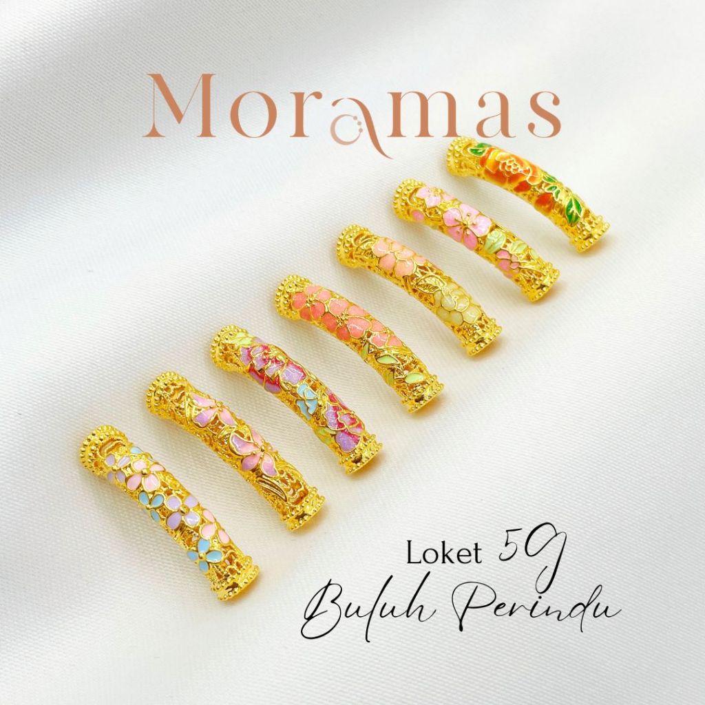 Moramas (5G) ENAMEL BAMBOO Pendant 916 Gold/Loket (5G) BULUH PERINDU Emas 916/弯管916金