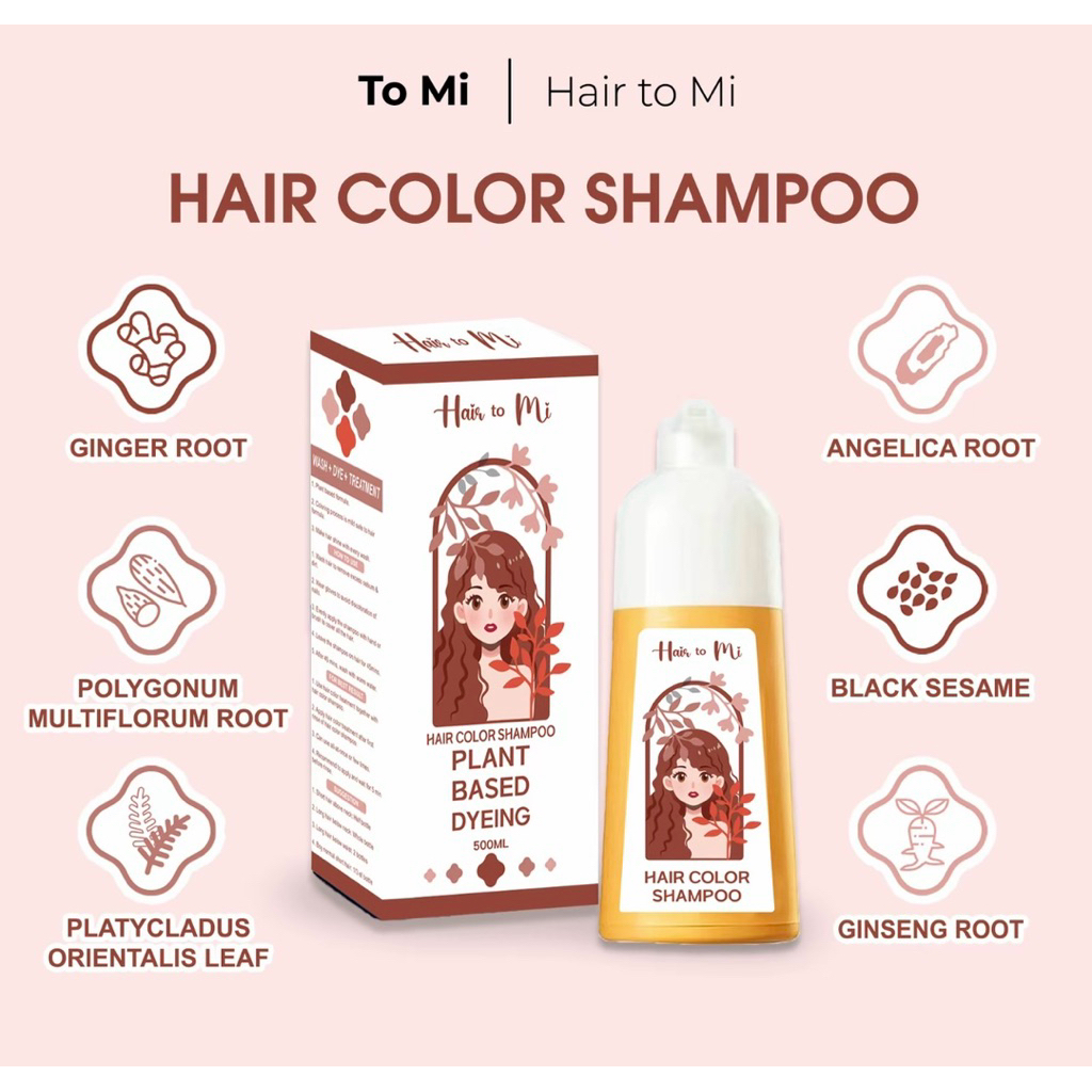 Hair Color Dye Organic Plant Based Treatment 3in1 Shampoo Rose Gold