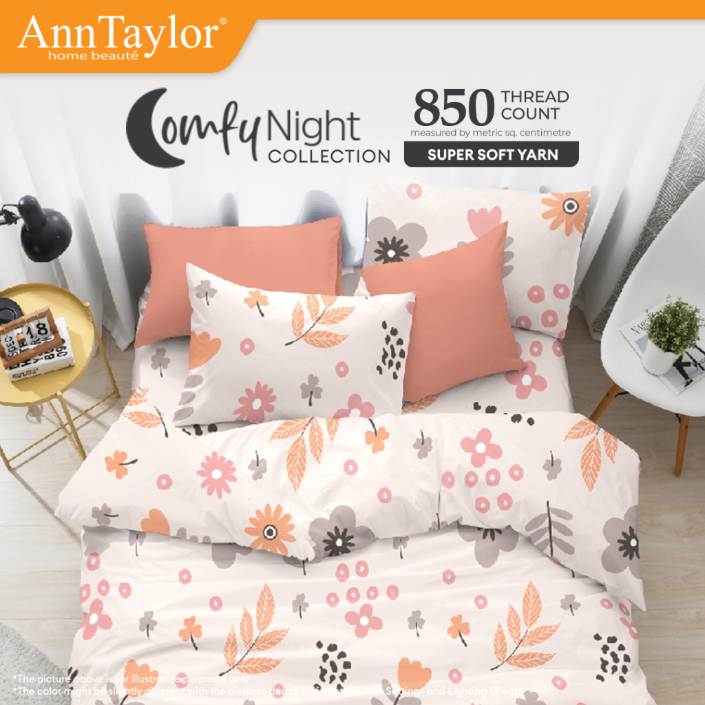 Ann Taylor Comfy Night Fitted Bedsheet Set | 850TC, Breathable, Durable&Soft (Single / Queen / King)