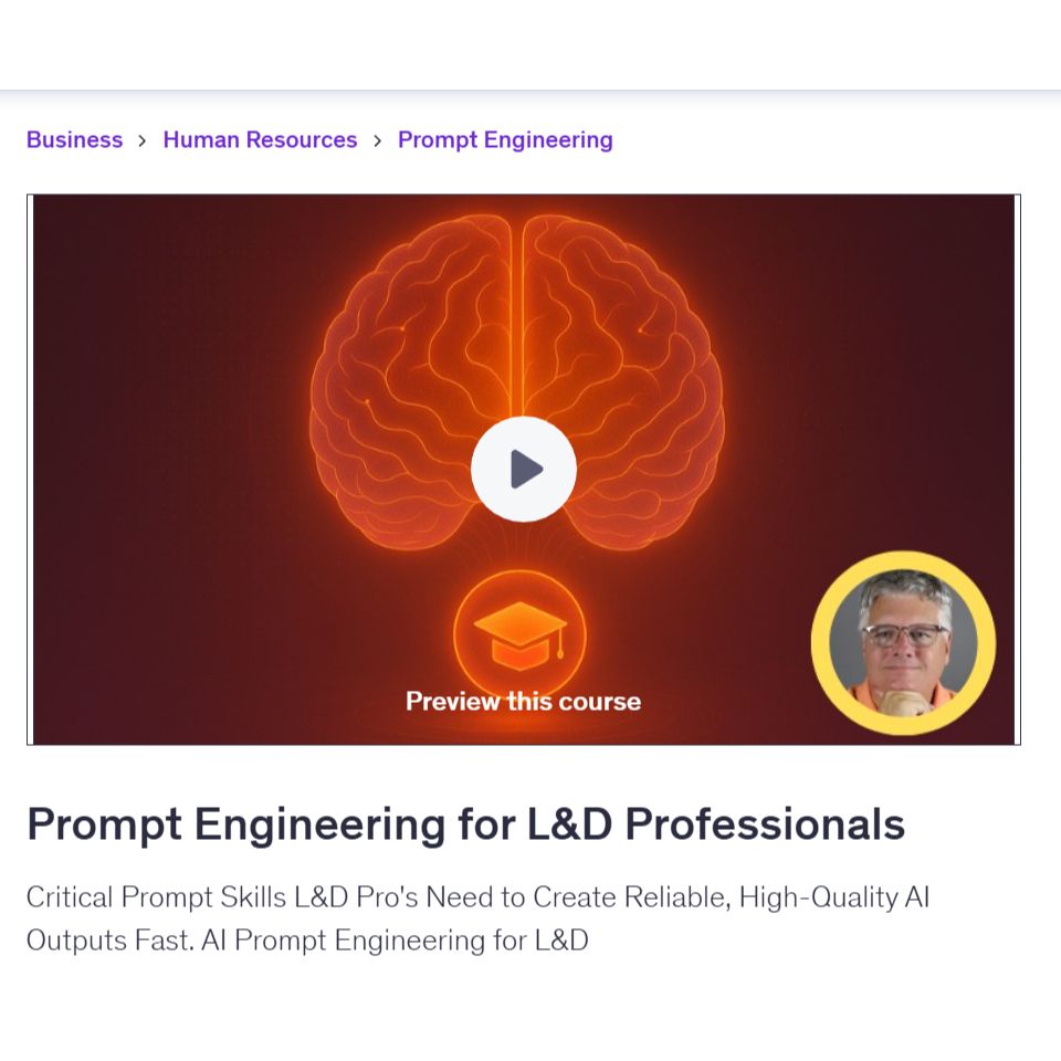 Ai Prompt Video Course-Prompt Engineering for L&D Professionals | Learn AI Prompt Video Lessons