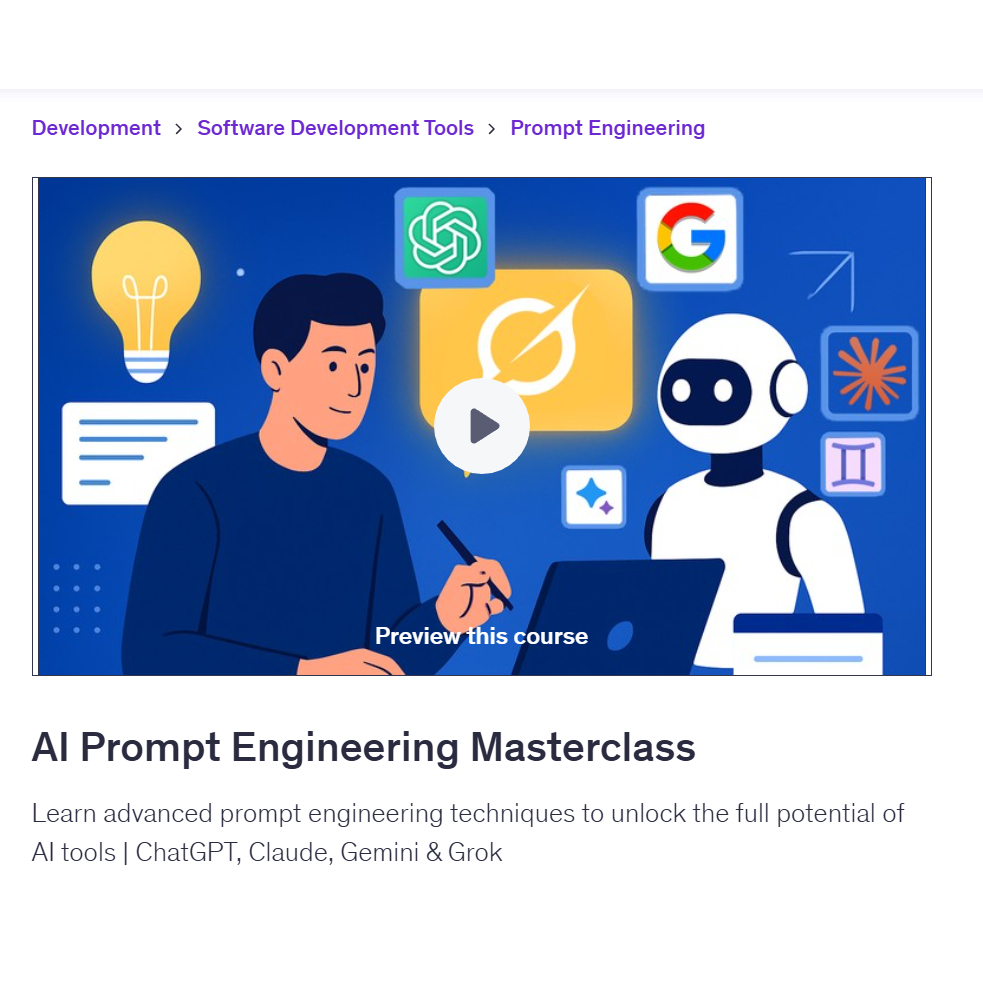 Ai Prompt Video Course- AI Prompt Engineering Masterclass 2025 | Learn AI Prompt Video Lessons
