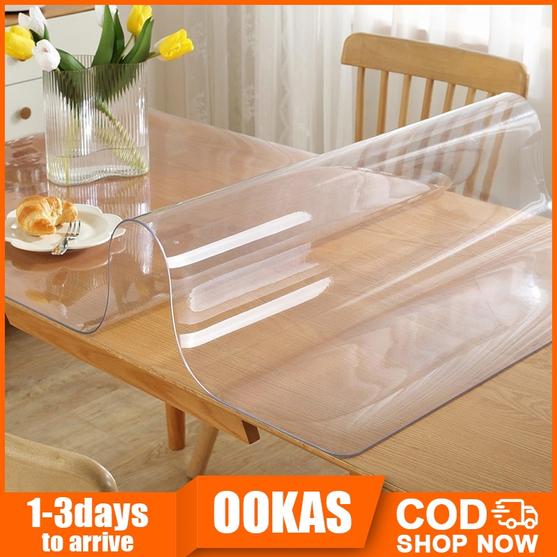 OOKAS alas meja plastik tebal/PVC transparent Table Mat Pvc Table Cover Pvc Table Cloth Table Plastic Cover 透明桌垫桌布