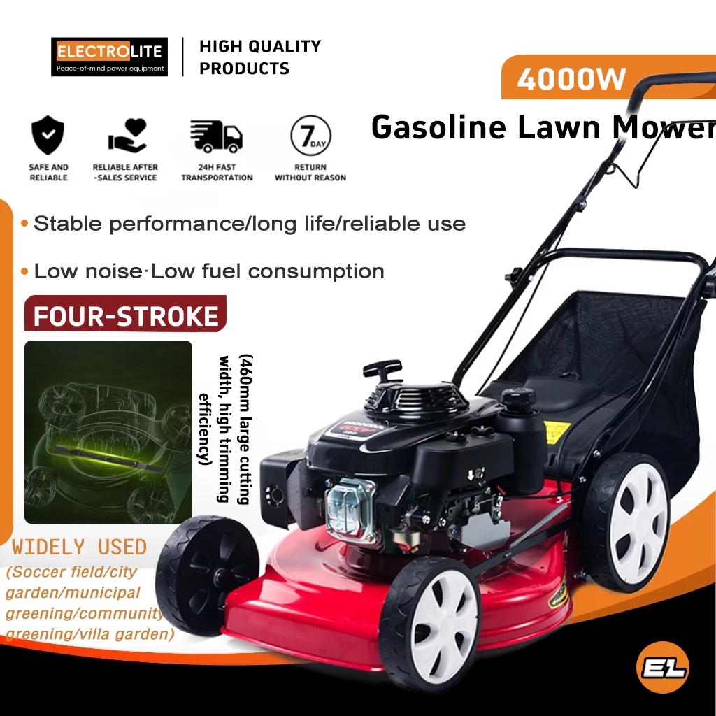 4000W Grass Trimmer 4 Stroke Gasoline Lawn Mower Heavy Duty Walk-behind Grass Cutter Trimmer Mesin Potong Rumput