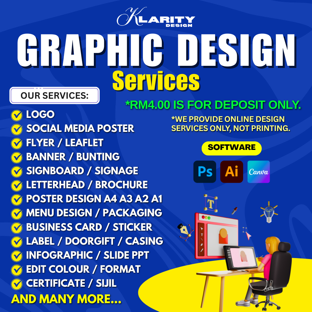 CUSTOM DESIGN SERVICE DIGITAL – LOGO, POSTER, BROCHURE, FLYER, BANNER, BUNTING & MORE