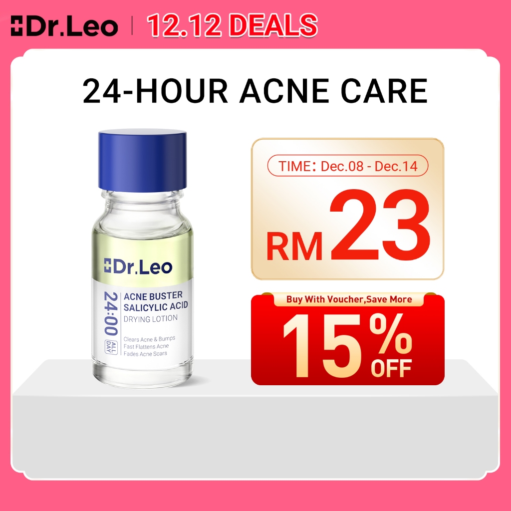 Dr.Leo Acne Essence Salicylic Acid Anti-acne Serum Lighten Acne Scars acne Pimple Acne Removal serum 10ml Essen Jerawat