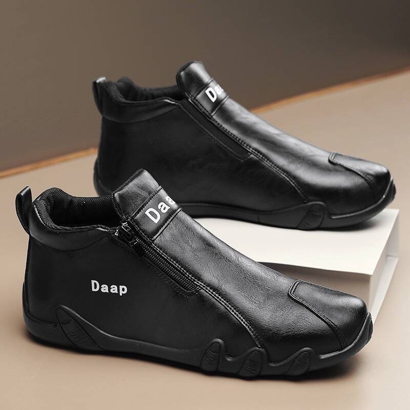 Winter Thickened Velvet Snow Boots With Zippers Korean Style Versatile British Style Wasteland Style Cotton Shoes