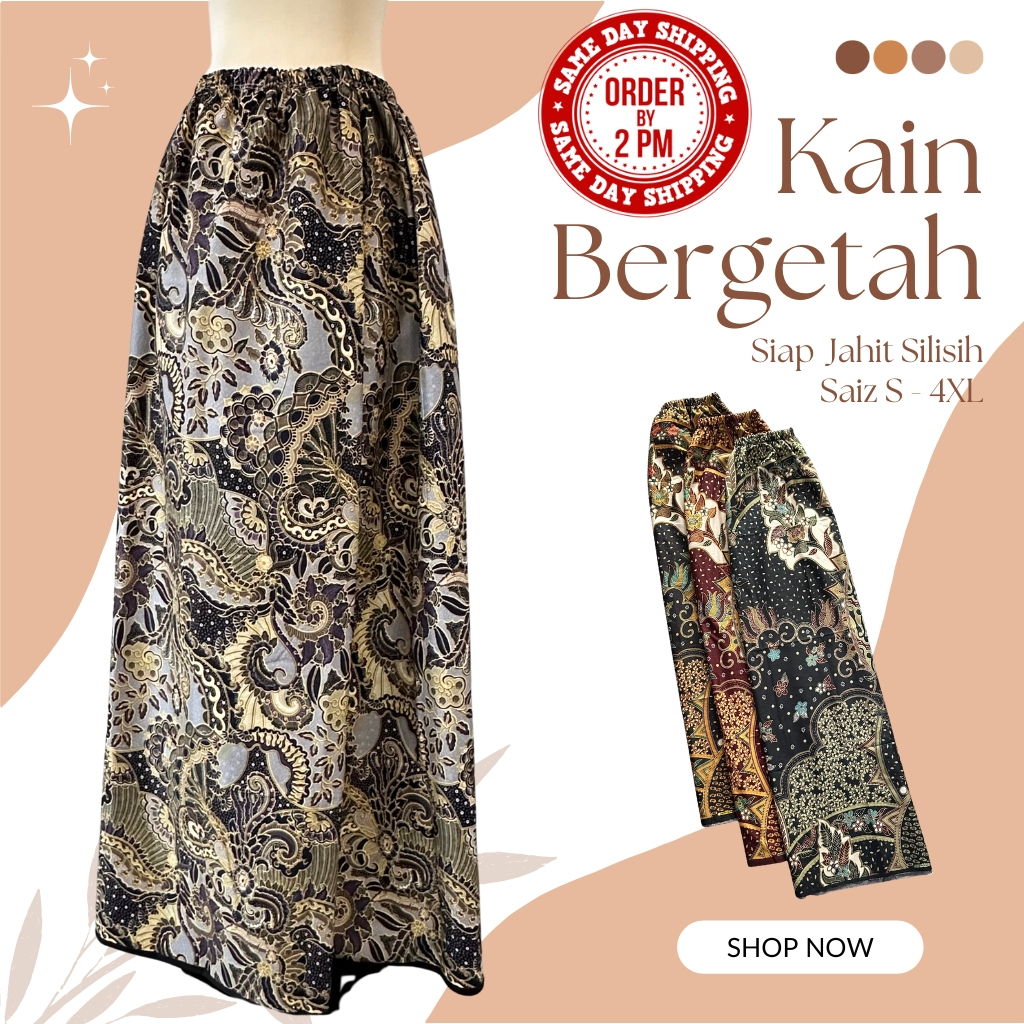 QQ HOUSE Kain Berpantang Bergetah / Confinement Sarong / Kain Batik Instant - Ready Stock