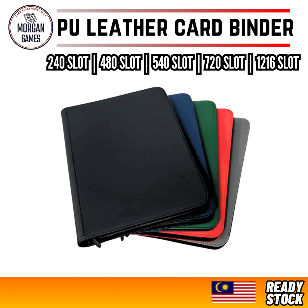 【Morgan Games】[Ready Stock] PU Leather Card Binder Album Zipper Pokemon One Piece MGC Yugioh MTG 卡册