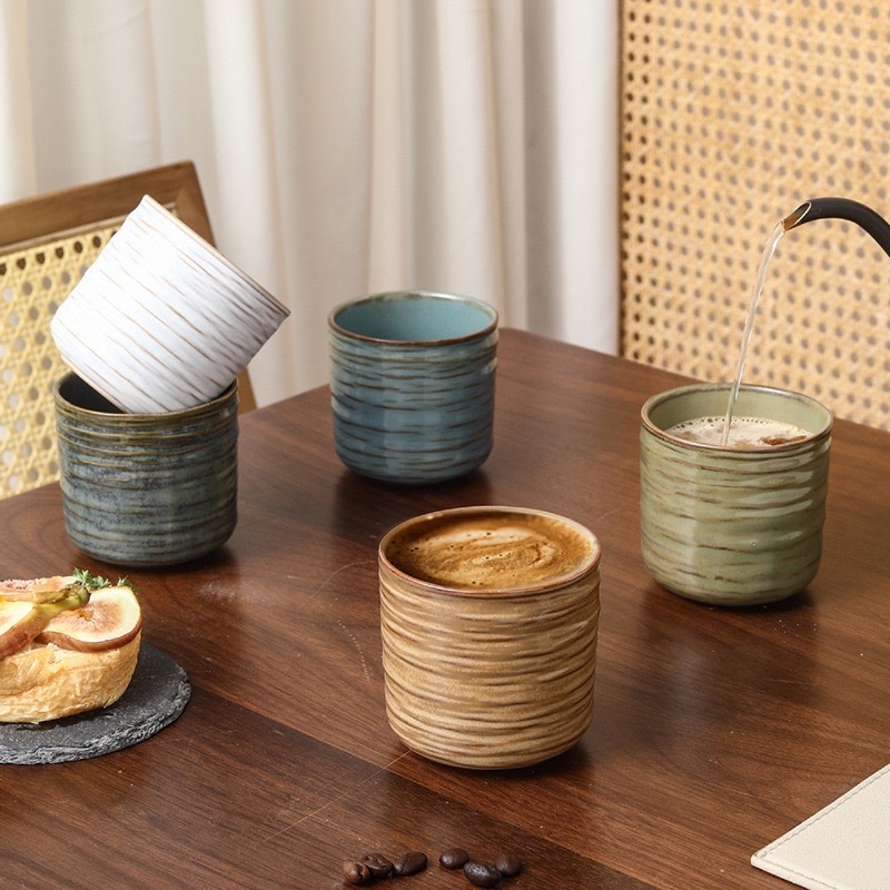 Vintage Japanes Teacup Ceramic Tea Coffee Latte Master Handmade Mugs Cups Tea Bowl Household Tea Cup Mug 复古陶瓷咖啡杯 茶具茶杯 送礼