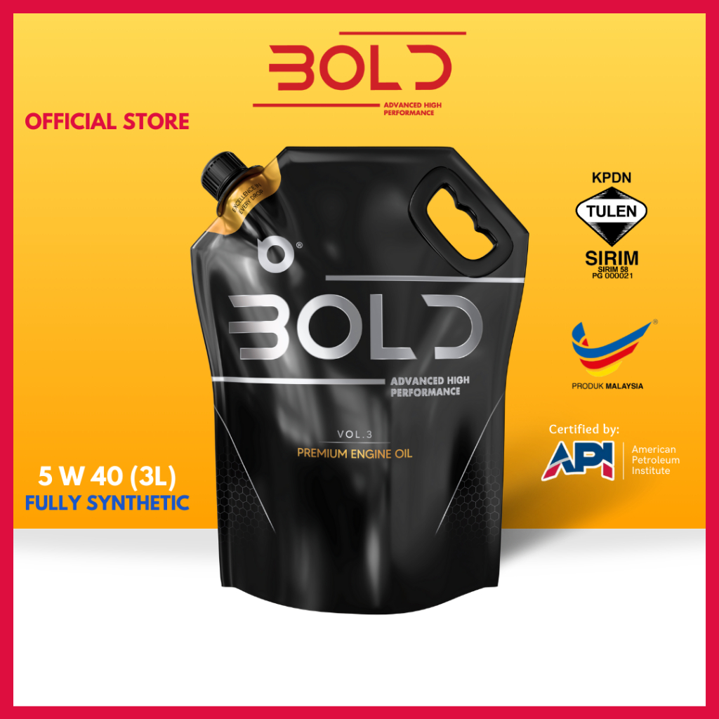 BOLD SIRIM 5w40 4L Fully Synthetic SP Engine Oil Car 5w-40 Minyak Hitam Enjin Kereta Proton Oil