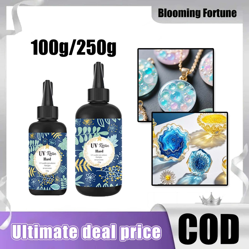 Hard UV Curing Epoxy Resin Glue, Crystal Clear, odorless UV resin, handcrafted DIY UV crystal resin jewelry Tahan lama