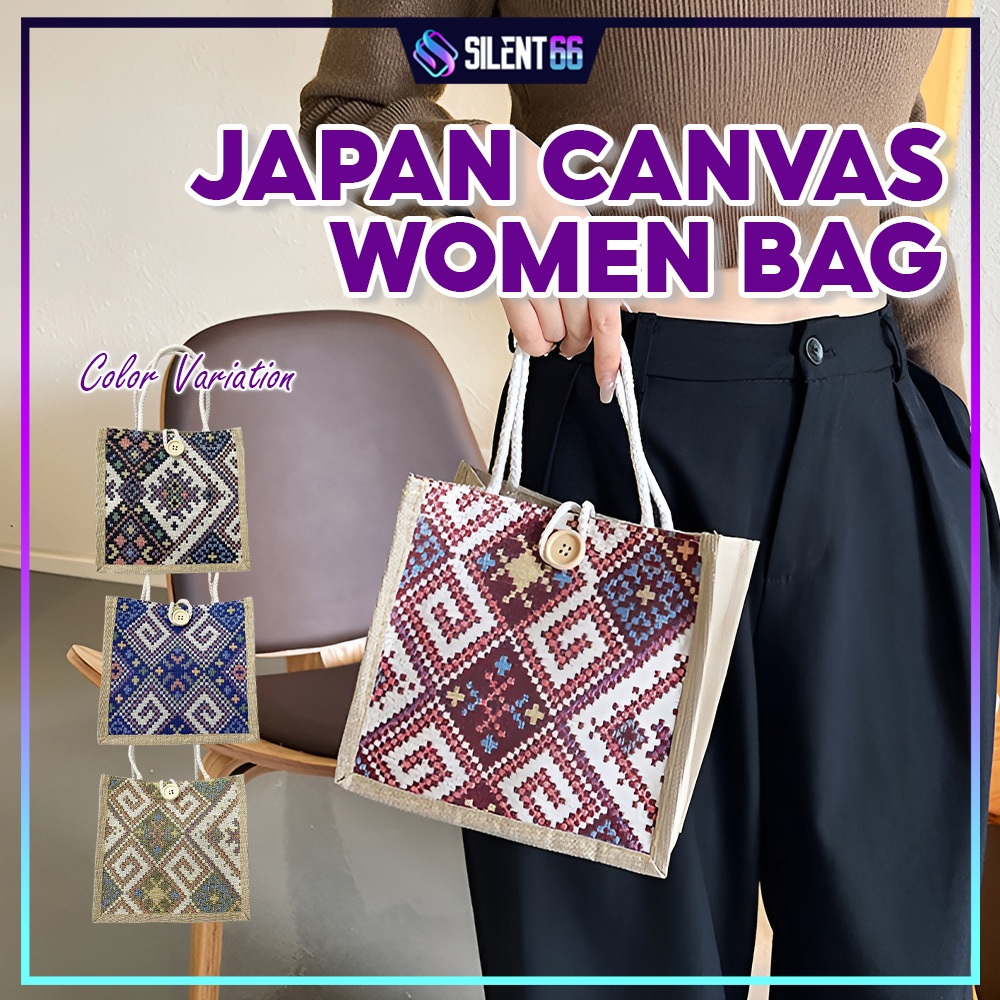 READY STOCK Japan Canvas Design Tote Bag Handbag Shoulder Beg Sling Bags - AURORA