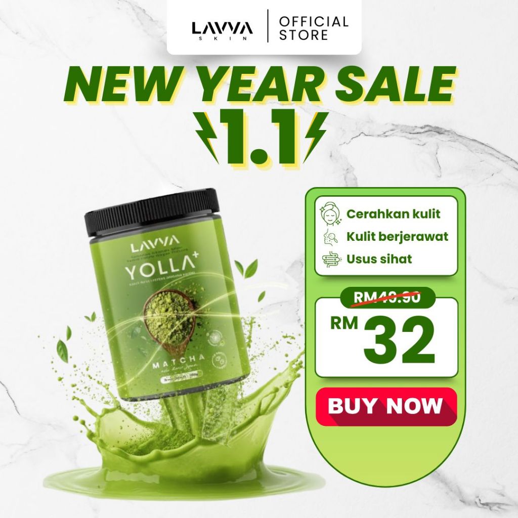[NEW RELEASE] YOLLA+ MATCHA - Supplemen 50x Kesan Cerah Boost Imun Penghadaman Sihat 500g