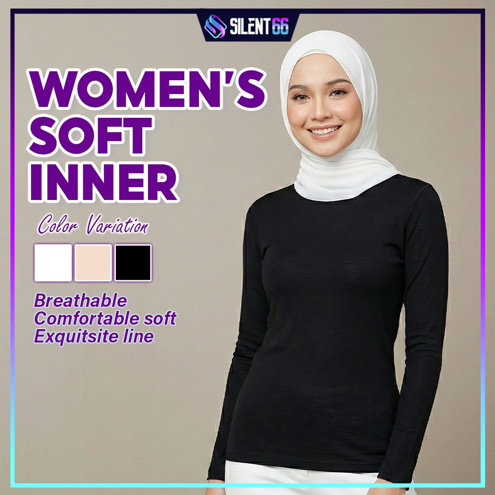 READY STOCK Women Long Sleeve T-Shirt Top Inner Wear Baju Perempuan Lengan Panjang - SHIGA