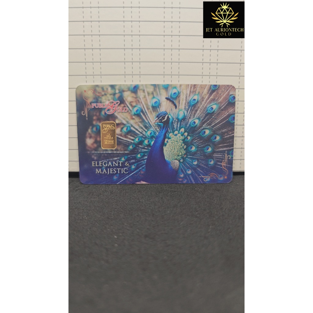 Prelove Public Gold Bullion Bar Royal Peacock Edition Fine Gold 999.9 (1g)