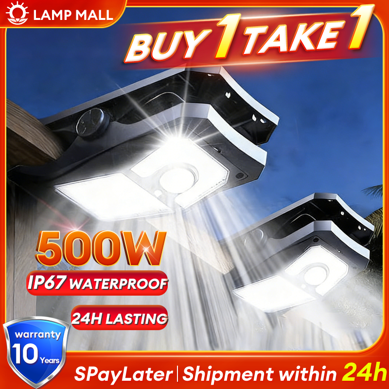 Malaysia stock Lampu Solar light outdoor lighting Portable waterproof LED clip light lampu solar 3 Modes Motion Sensor