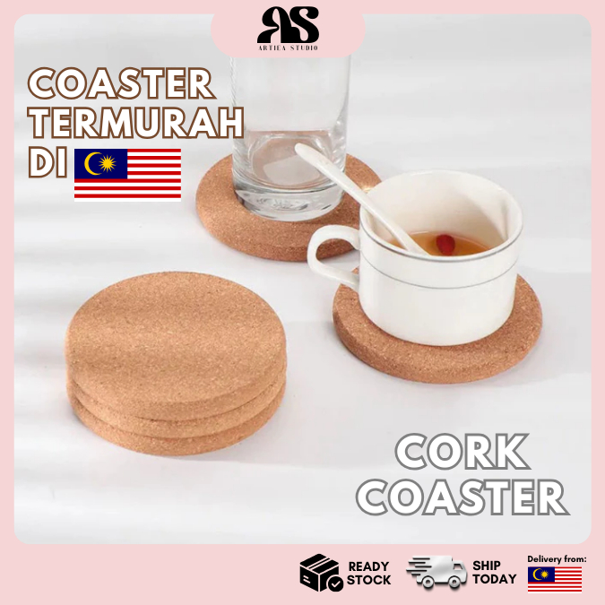 Cork Coaster Round Heat Resistant Eco Friendly Pad Anti Scalding Brown Mat Coffee Tea Cup Pad