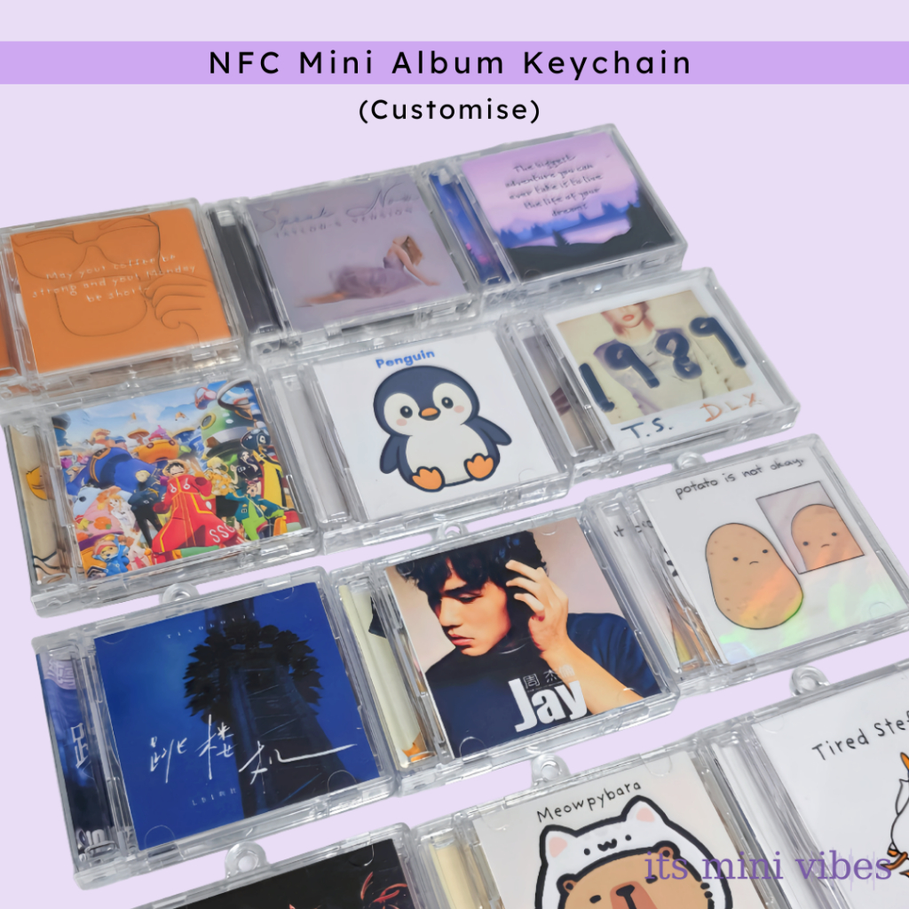 Custom Mini Album NFC Keychain | Photo Music Keychain Gift | Tap to Play Song