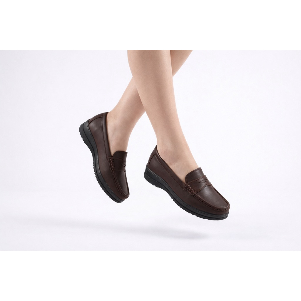 ChrisNica By Snowfly Ladies Penny Loafer for Wide Feet with Arch Support – Vegan Leather L0285