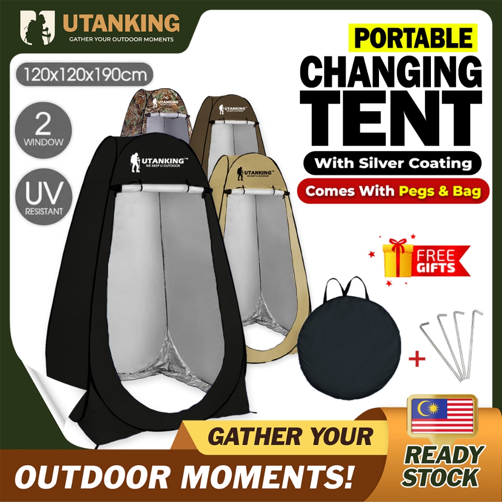 UtanKing™ Changing Tent Fitting Room Bathroom Shower Privacy Bath Toilet Beach Camping Khemah Tandas