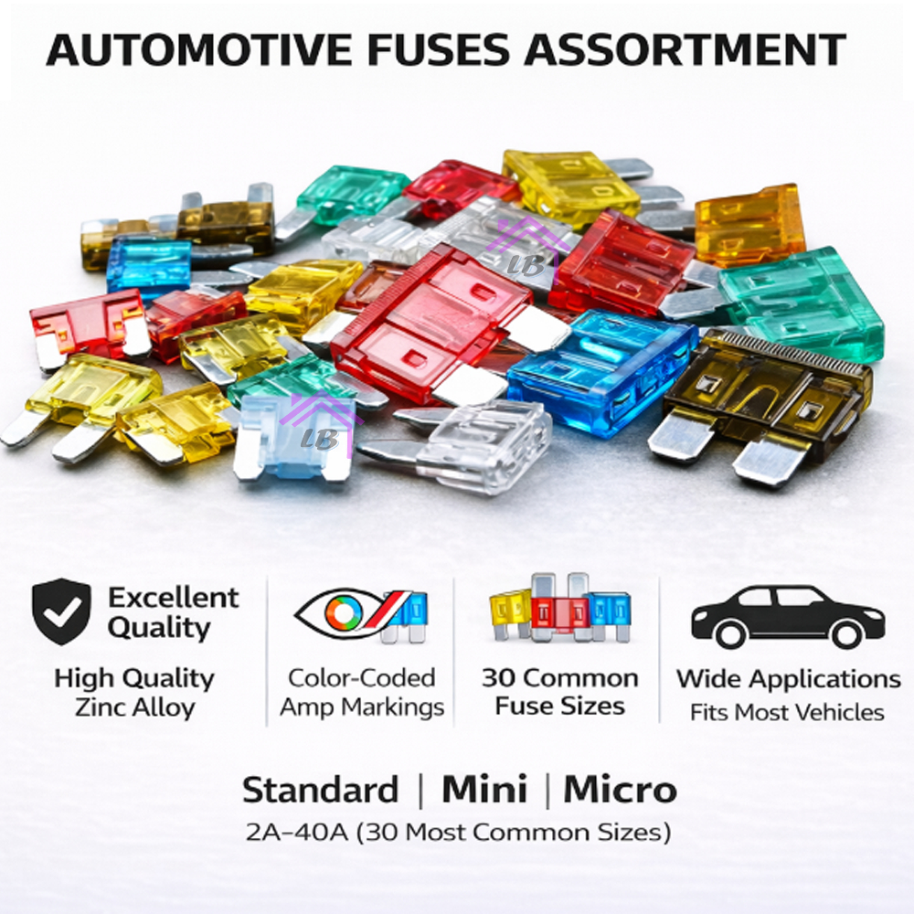 Automotive Fuse Car Vehicle Fuse Micro/Mini/Standard Fuse Motorcycle / Fius Motor Kereta 2A 5A 7.5A 10A 15A 20A 25A 30A