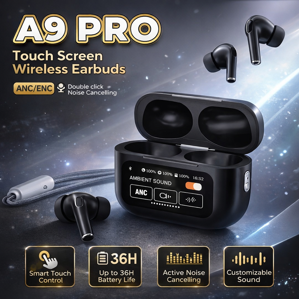 A9 Pro TWS Bluetooth Headphones | In-Ear with Mic | HiFi Stereo | Waterproof | Gaming Headset | Fon Kepala TWS