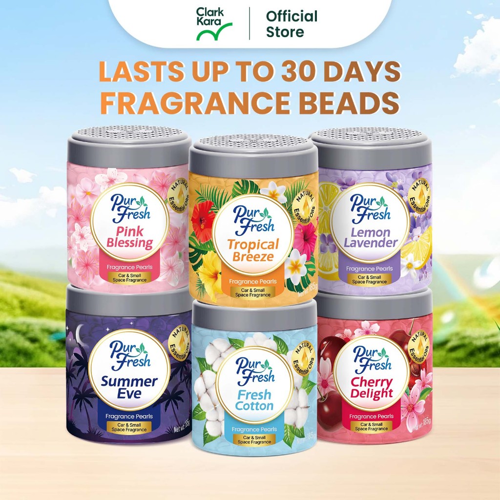 PurFresh 185g Scented Beads|Natural Essential Oil | Long-Lasting Solid Perfume Fragrance | Home Car Toilet Deodorization