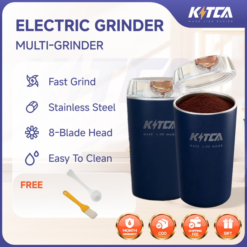 [KITCA] 250ML Electric Grinder - Blender for Coffee Beans, Nuts, Spices & Herbs | Portable Pengisar Elektrik