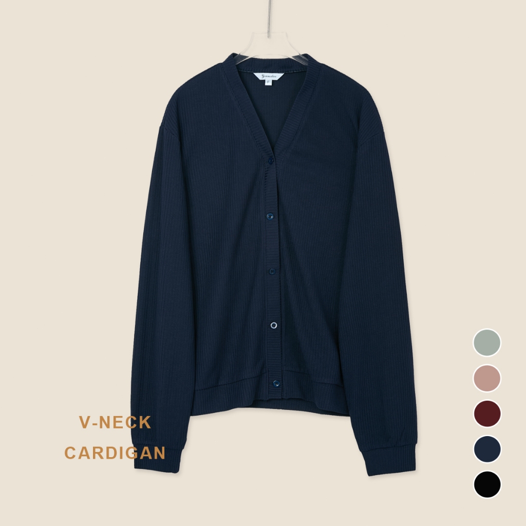 YOUMILIER Women Cardigan Outerwear Baju Lengan Panjang Wanita-Black/Mocha/Khaki/Cream/Dark Blue/Dark Browm YMWM121