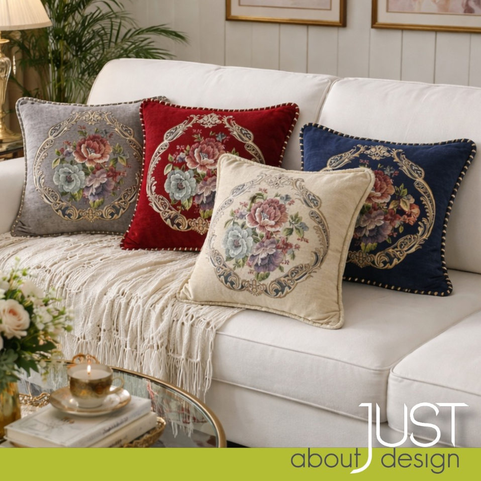 Sarung Bantal Kusyen Vintage European Style Embroidery Cushion Cover Pillowcase Sofa  枕頭套 四方