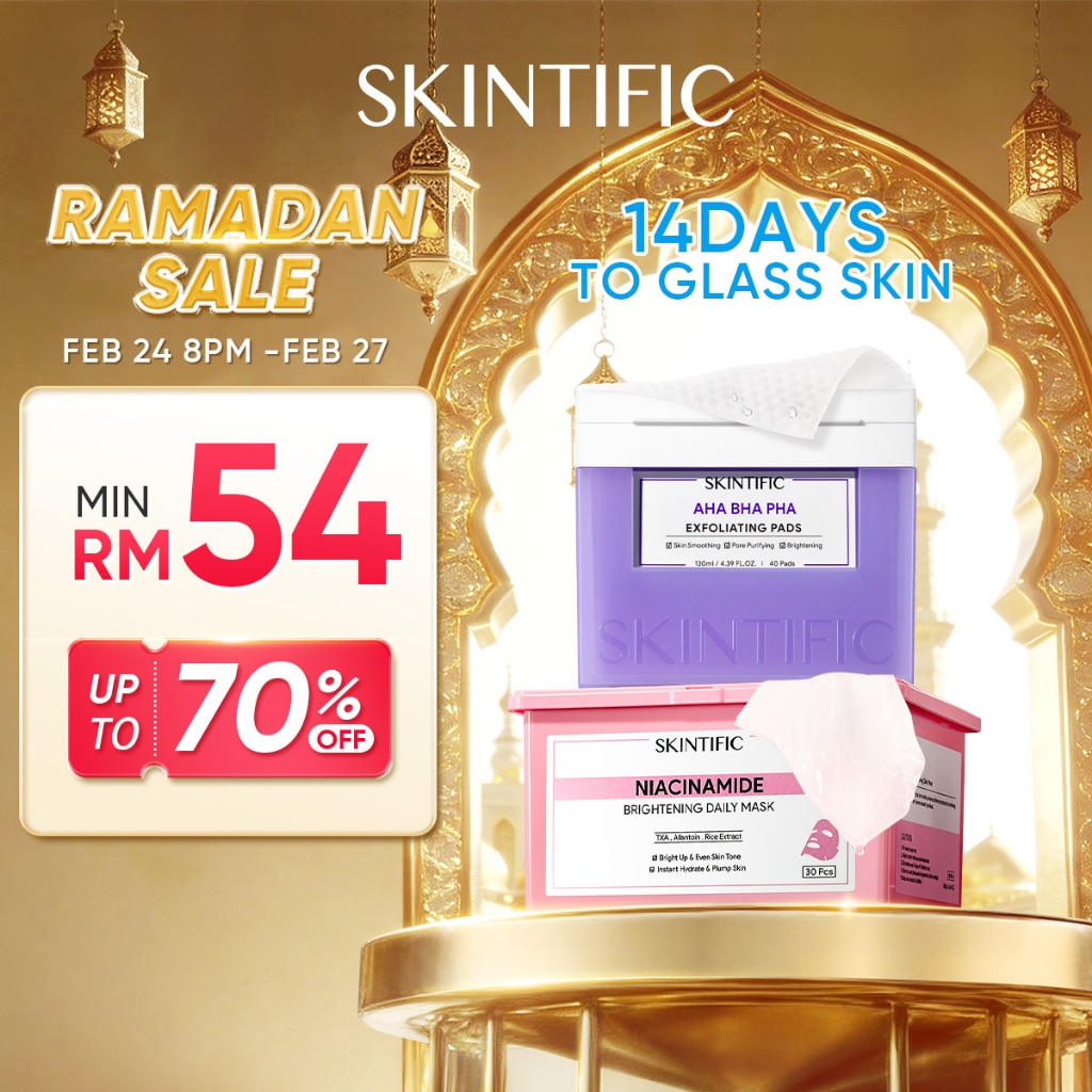 SKINTIFIC Brighting Glowing Repair Niacinamide Skincare Set Sheet Mask+Moisturizer+Serum+Sunscreen