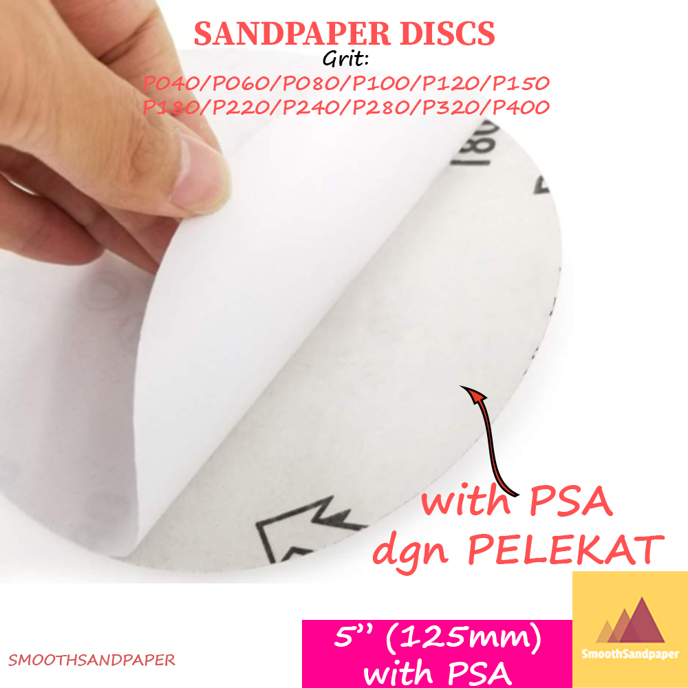 [CALIBER] Kertas Pasir Bulat 5" Sanding Disc PSA 125mm Red Round Sticker 红砂纸背胶圆盘 image 2