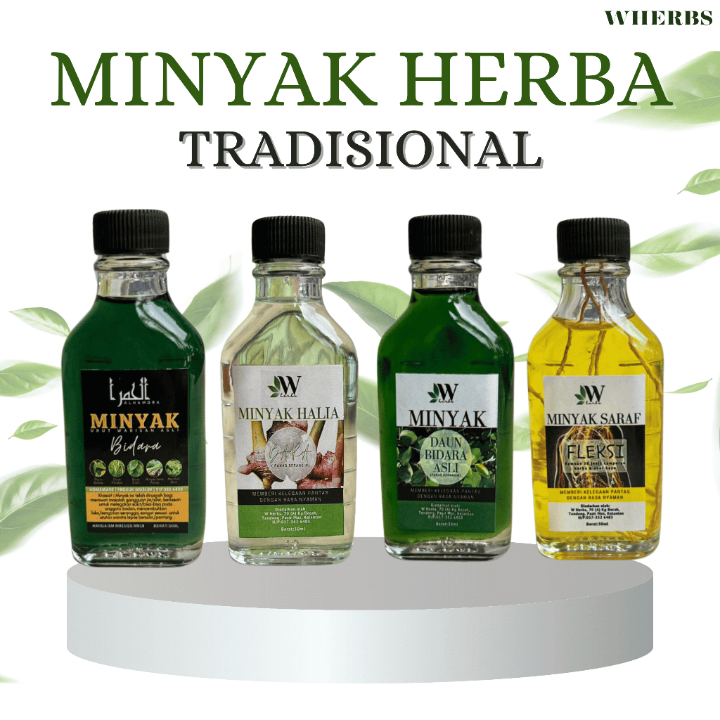 MESTI BELI Minyak Herba Panas Minyak Panas Tomoi Serai Wangi Minyak Daun Bidara Halia Bara Minyak Urut Kuda Putih
