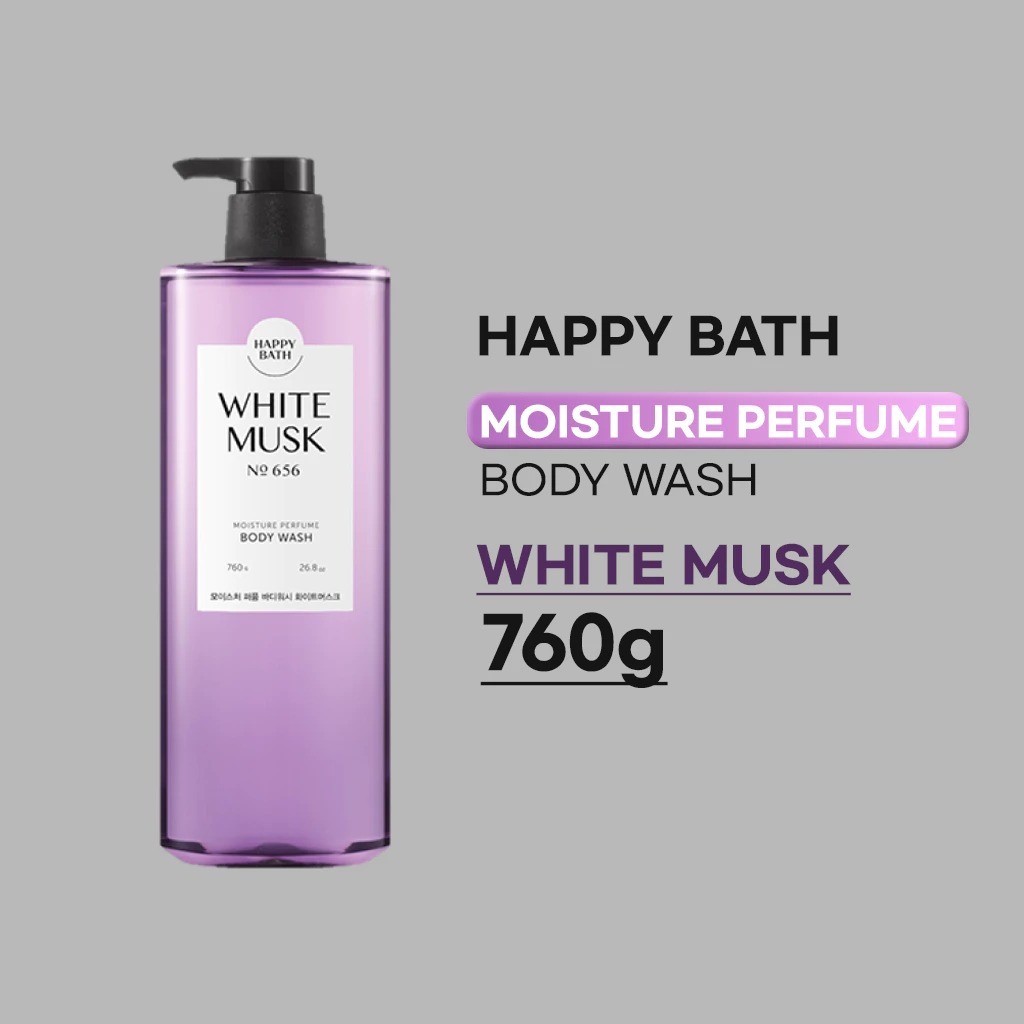 HAPPY BATH Moisture Perfume Body Wash 760g | White Musk | EXP : 13.10.2028