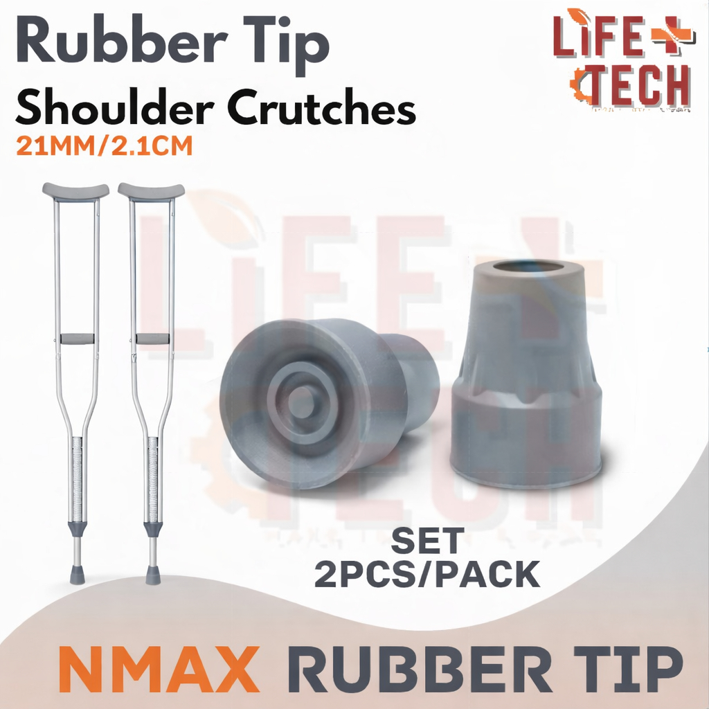 Anti Slip Rubber Tips 2pcs (21mm) | Axillary, Shoulder & Elbow Crutches | Getah Tongkat 拐杖套