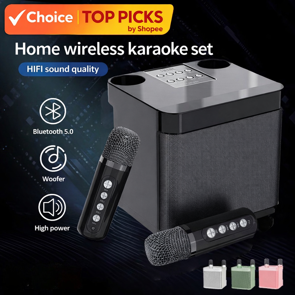 YS-203 Speaker Karaoke Speaker Bluetooth Karaoke Set Wireless Microphone Home KTV Microphone Audio All-in-One Machine