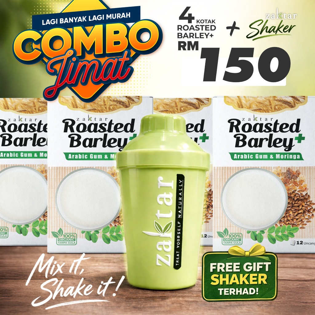 roasted barley zaktar 4 kotak free 1 shaker
