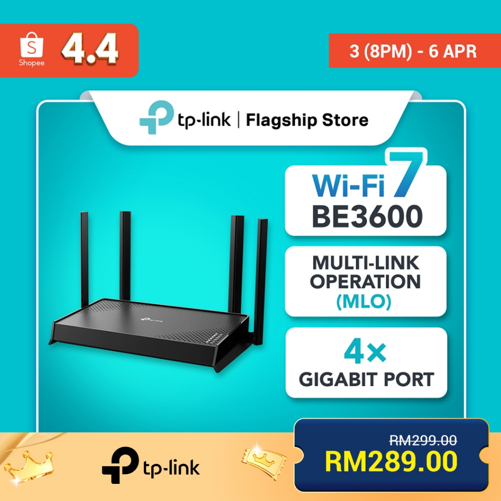 TP-Link WiFi 7 BE3600 Dual-Band Router Archer BE220 Full Gigabit Port Support EasyMesh