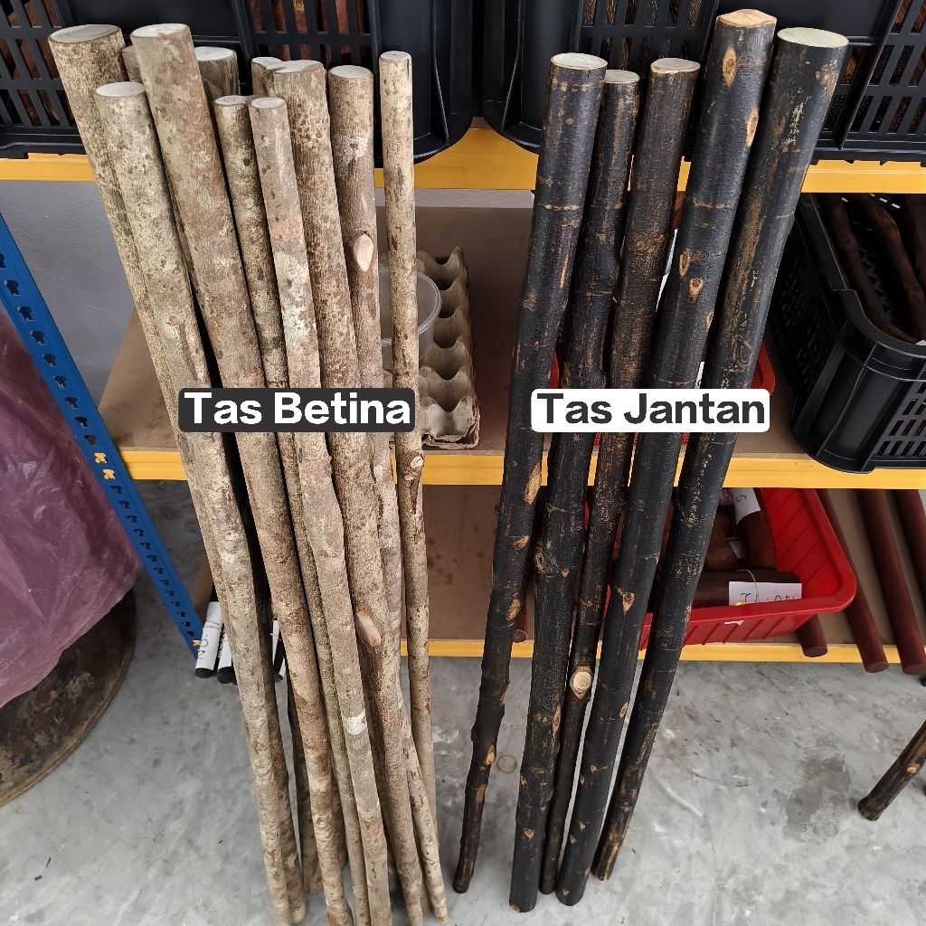 Tongkat kayu tas jantan & tas betina (40 inci)
