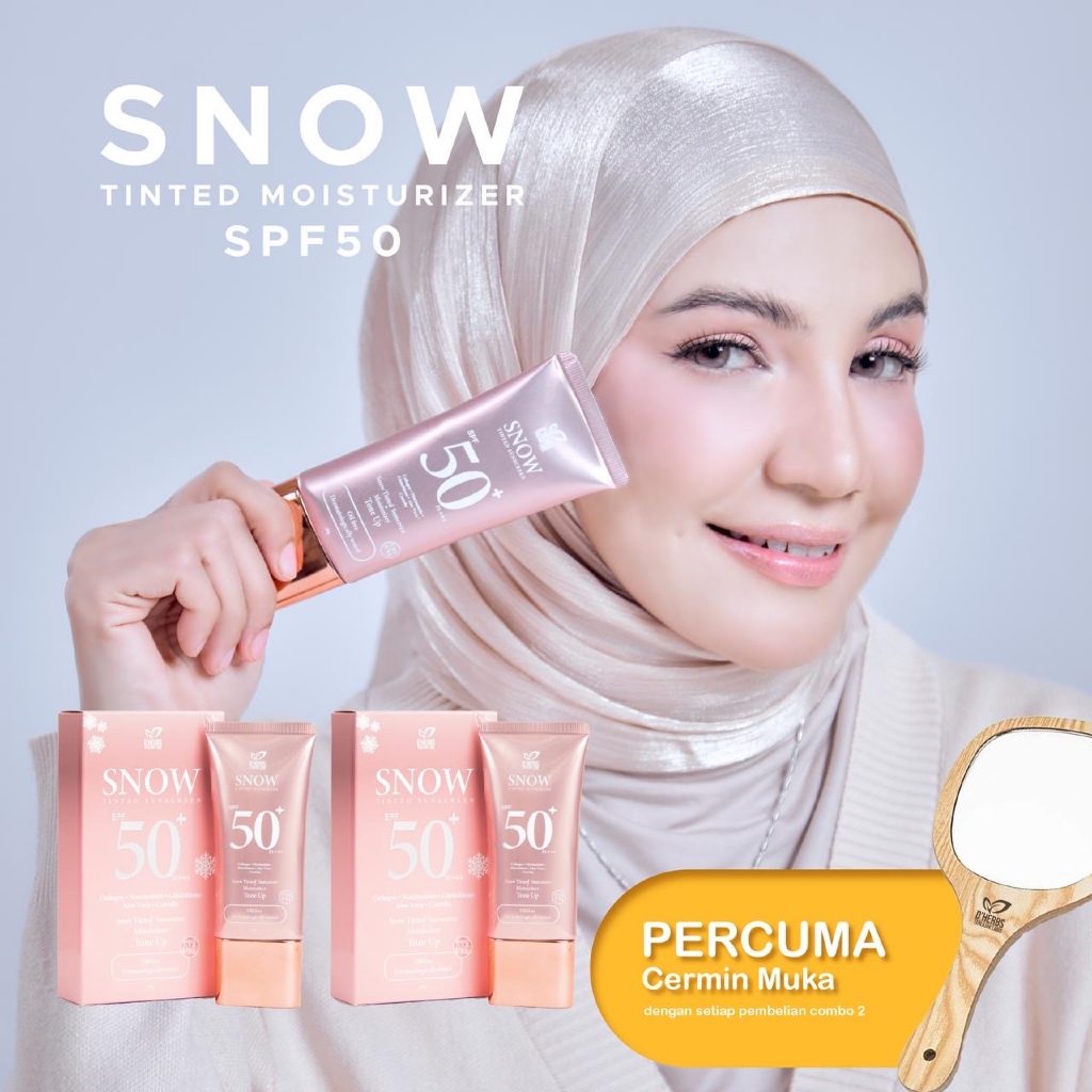 DHERBS SNOW TINTED MOISTURIZER SPF 50 (BELI COMBO PERCUMA 1 CERMIN MUKA)