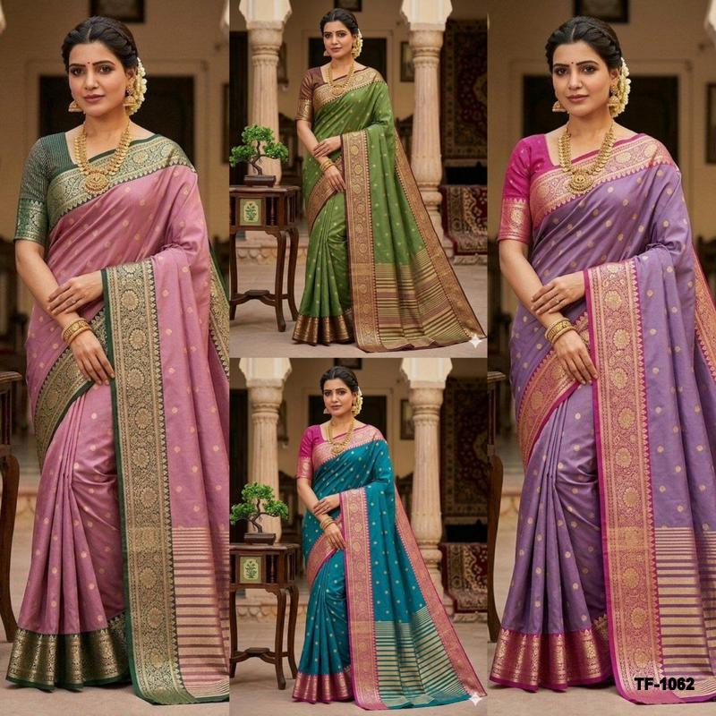 (Ready-To-Wear) Luxury Mercerised Silk Saree with Nimakari Weaving Border-TF-1062