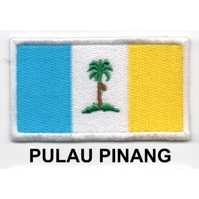 Patch Bendera sulam Negeri PULAU PINANG - 7.5cm x 4cm - Negeri-Negeri Malaysia